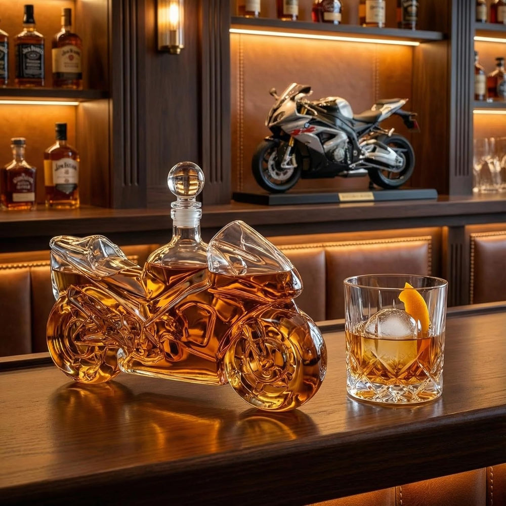 Motorcycle Decanter Whiskey & Wine Decanter, Motorcycle Gifts, Harley Dav...