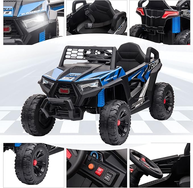TOBBI 12V Kids Ride on Car, Electric Off-Road UTV Truck