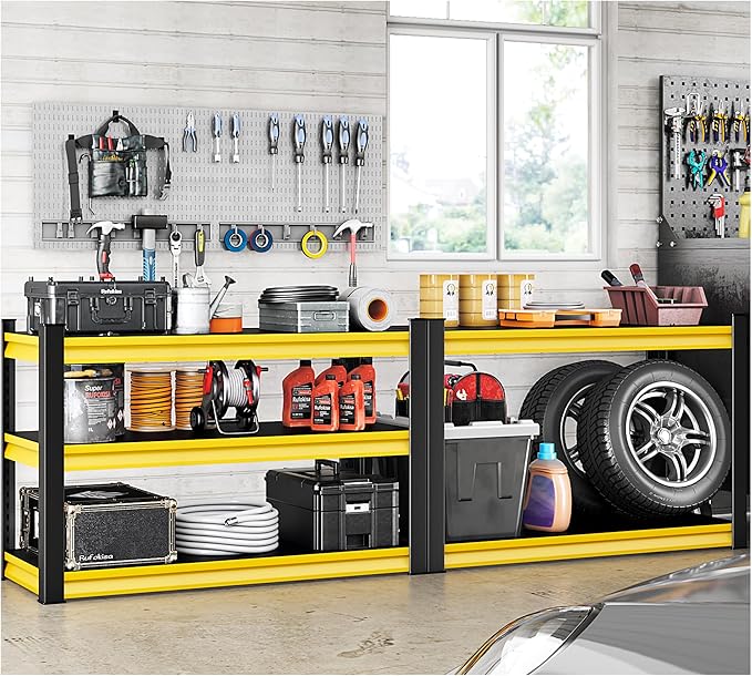 48" W Garage Shelving Heavy Duty, 1650LBS Loads Adjustable Garage Storage