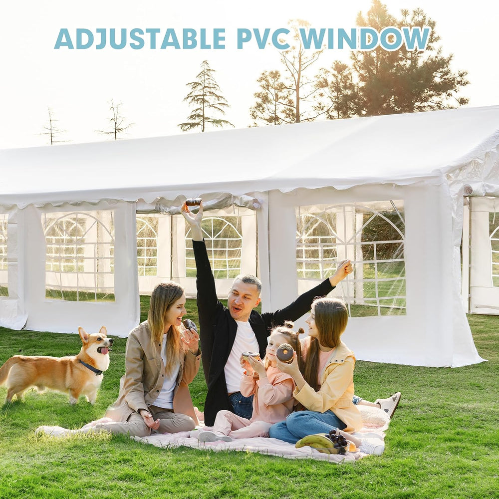 EROMMY 20x50FT Heavy Duty Party Tent, White Outdoor Event Canopy with Removab...