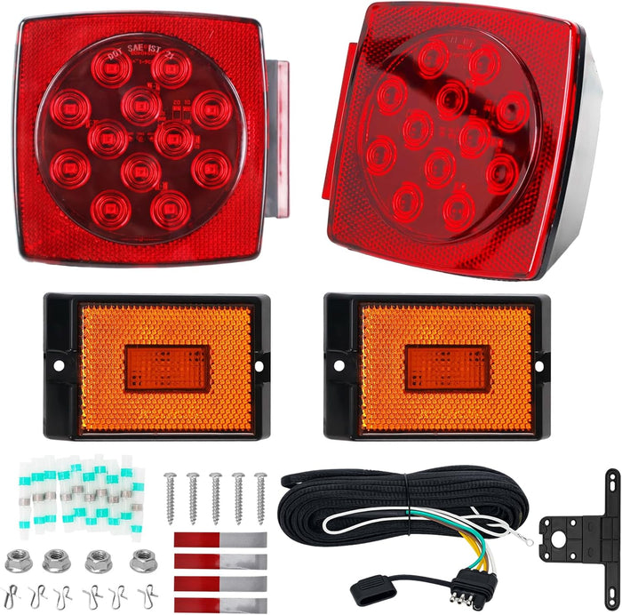 LED Trailer Lights Kit Submersible Boat Trailer Lights with Wiring Harness
