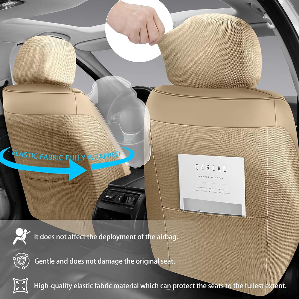 Leather Car Seat Covers Full Set,Universal Fit for Most Cars,SUVs and Sedans,...