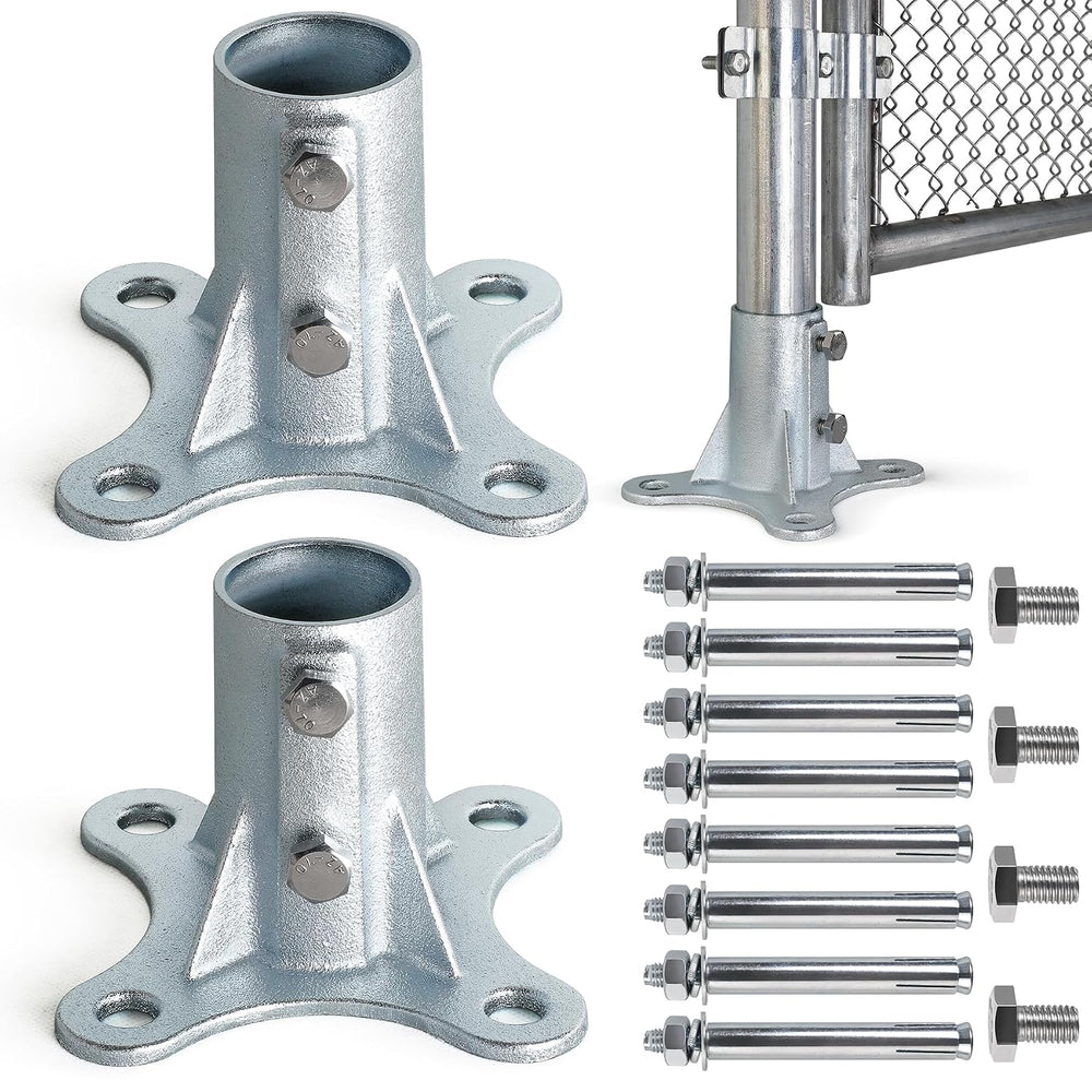 Post 2" (1 7/8" OD) Chain Link Fence Post Floor Flange Bracket, for...