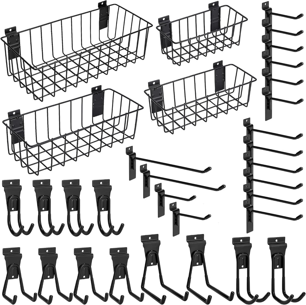 Heavy-Duty Slatwall Baskets and Hooks - Slatwall Accessories for Standard Sla...