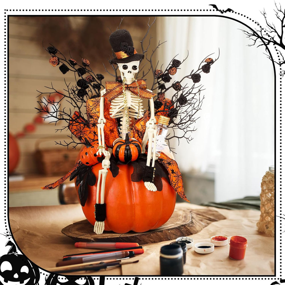 Daifunli Halloween Table Centerpieces Decorations, Skull Pumpkin
