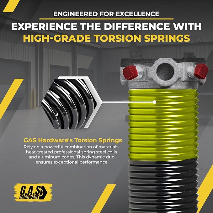 Garage Door Torsion Springs 207x2x25 Includes 1” Steel Bearing, and Winding Bars