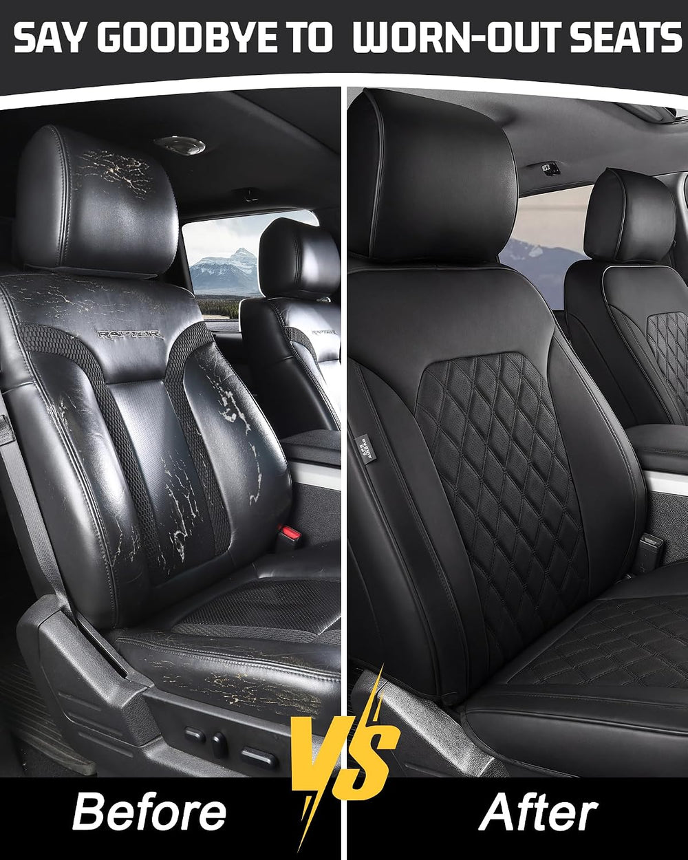Umbrauto Seat Covers for Ford F150| Nappa Leather Pickup Truck Custom Fit Sea...