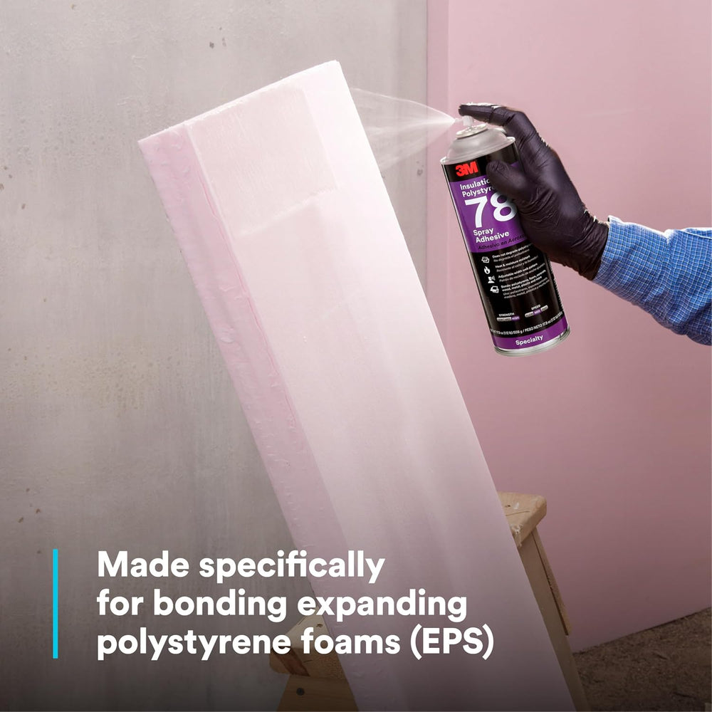 3M Polystyrene Foam Insulation Spray Adhesive 78, Clear, 24 fl oz Can