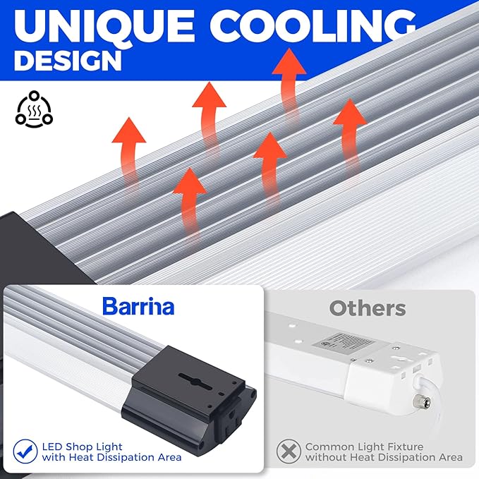 Barrina BS84 LED Shop Lights for Workshop 4FT, 6500K Linkable Light Fixture f...