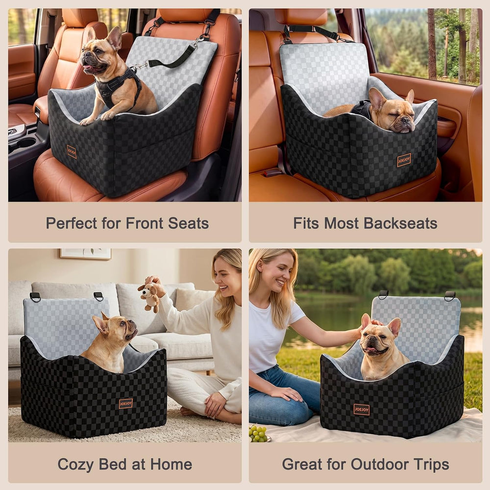 JOEJOY Elevated Dog Car Seat for Small/Medium Dogs up to 35 lbs, Memory Foam ...