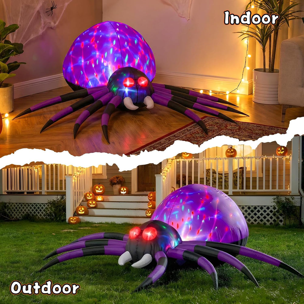 6 FT Halloween Inflatable Spider Outdoor Decoration with Bright LED Lights