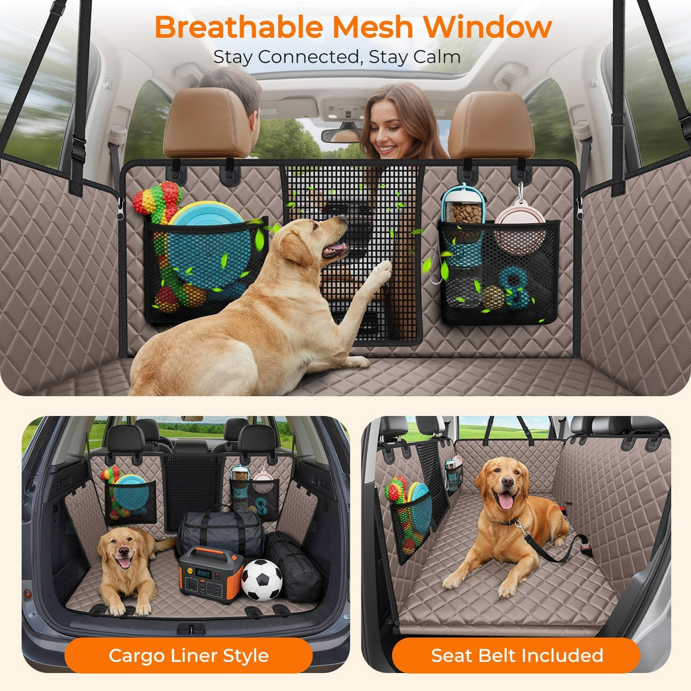 URPOWER Back Seat Extender for Dogs, Large Hard Bottom Dog Car Seat Cover
