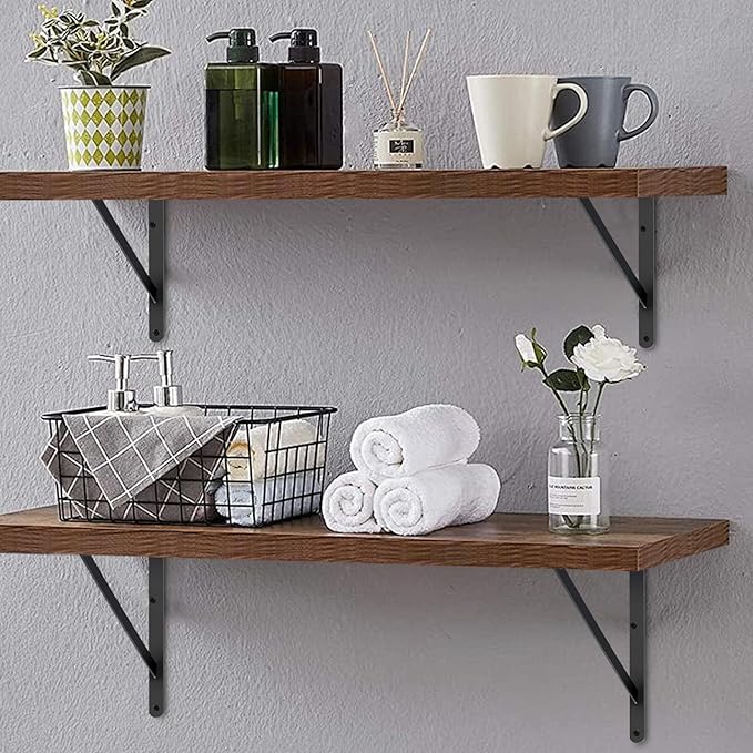 20 Pack L18 x H 12" Black Heavy Duty Shelf Brackets
