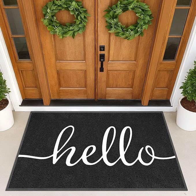 EARTHALL Funny Hello Mats Outside/Inside 71"x47", Front Door Mat Ou...