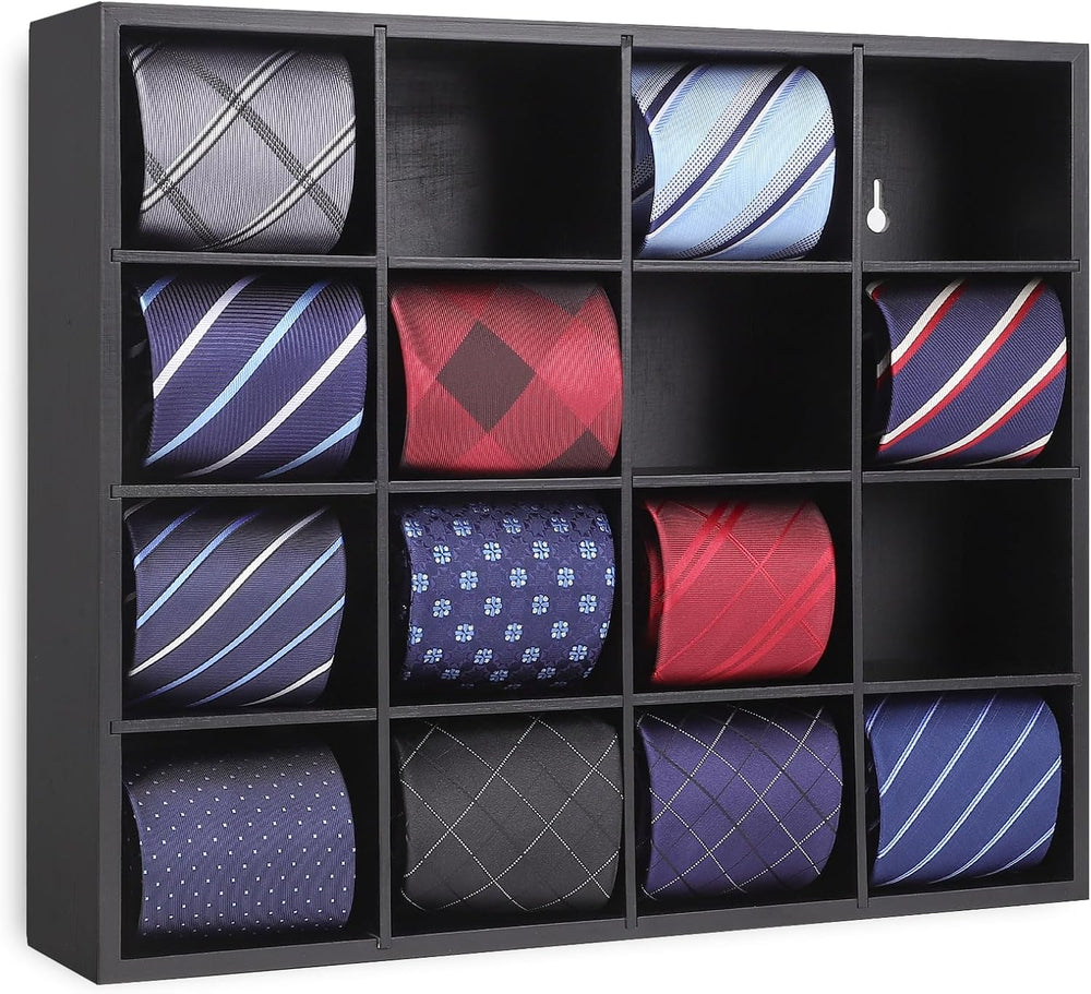 Tie Organizer Wall Mounted Tie rack,Tie box for Men,Tie Storage Box Organizer...