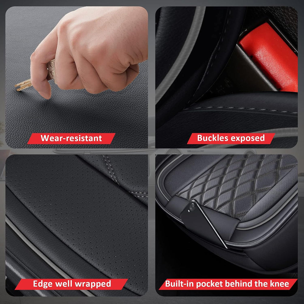 2PCS Front Car Seat Covers, Leather Seat Covers For Sedan, Truck,SUV