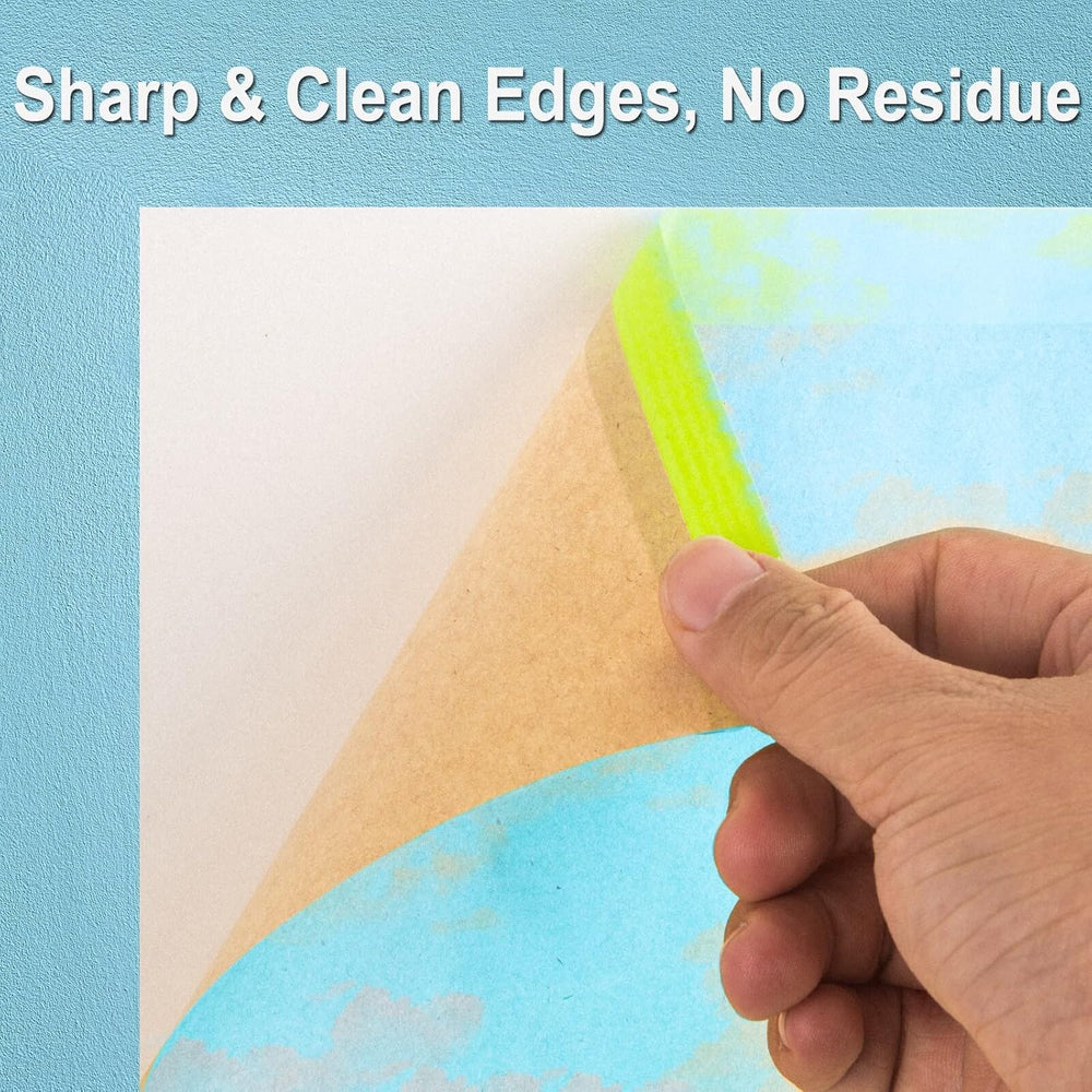 Tangibay Pre-Taped Masking Paper for Painting, 12 inch x 50 feet, 12 Rolls