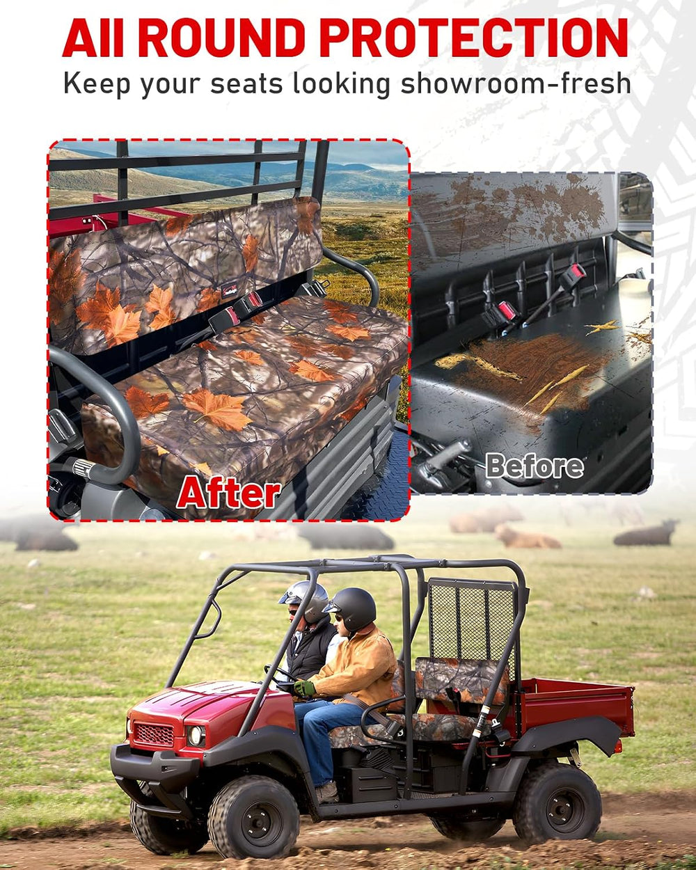 StarknightMT UTV Mule Bench Seat Covers Compatible with Mule 4010 4000 3000 3...