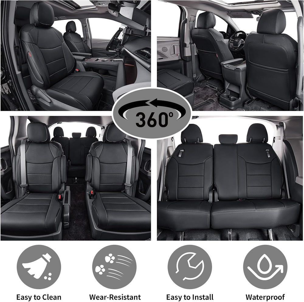 EKR Car Sienna Seat Covers 2021-2026,Leatherette Full Set