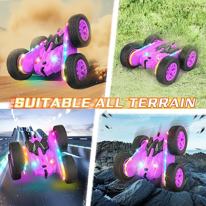 Remote Control Car, Rc Cars Stunt RC Car Toys New Upgraded Strip Lights and