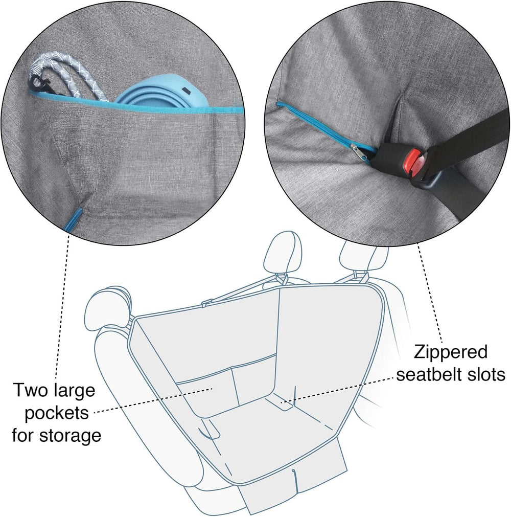 Kurgo Half Hammock Seat Cover, Heather Grey