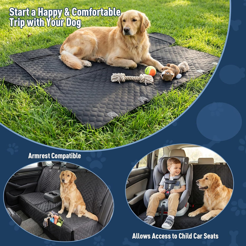 Dog Car Seat Cover for Back Seat - Waterproof Car Seat Protector
