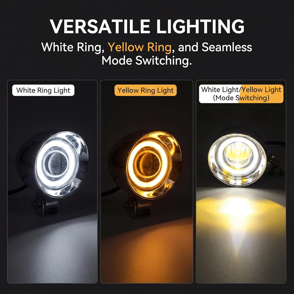 4.5 Inch 2 Pcs Chrome LED Motorcycle Fog Passing Lights