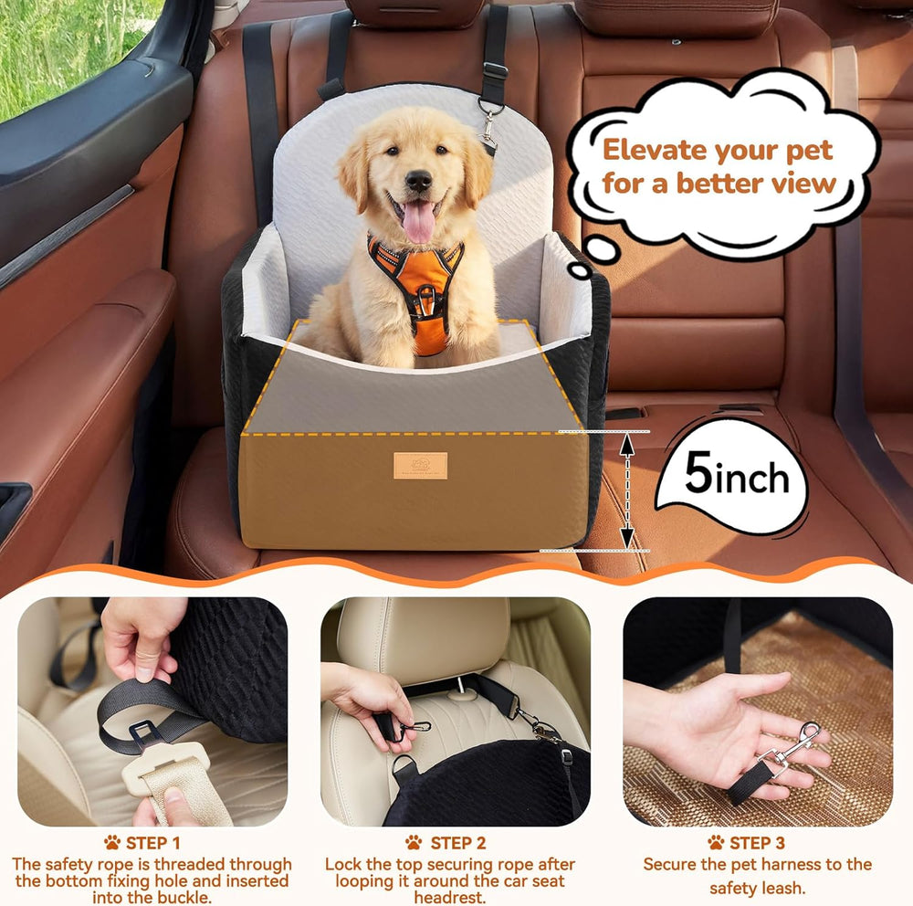 Dog Car Seat for Medium/Small Dogs, Dog Booster Car Seat, Pet Booster Seats U...