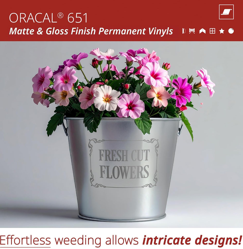 ORACAL 651 Matte Grey Vinyl Durable Roll Easy to Weed Permanent Adhesive Craf...
