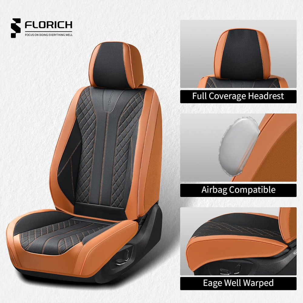 Leather Seat Covers for Cars Front Car Seat Cover Premium Automotive Seat Cov...