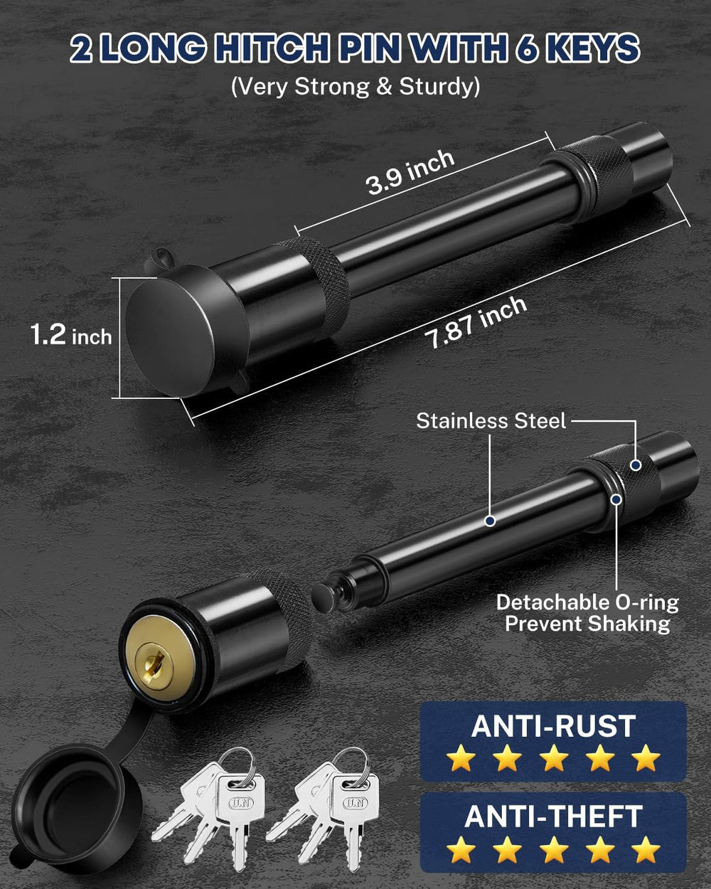 Kohree 6" Adjustable Trailer Hitch for 2" & 2.5" Receiver,...