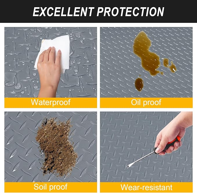 4x8FT Garage Floor Mat, 2.8mm Thickened Flooring Roll