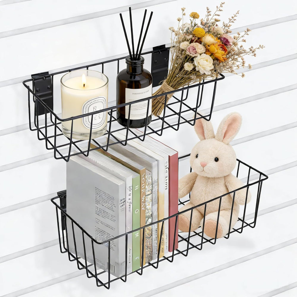 Heavy-Duty Slatwall Baskets and Hooks - Slatwall Accessories for Standard Sla...