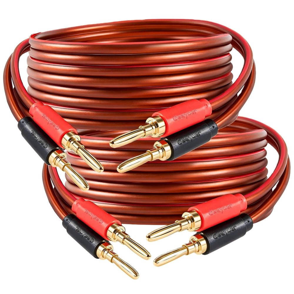 Speaker Wire with Banana Plugs,14 Gauge Speaker Cables, Oxygen-Free Copper(OF...