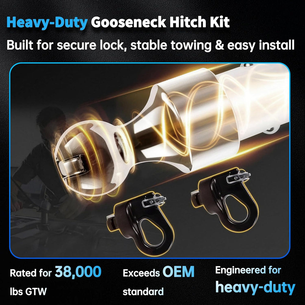 60692, Upgraded 38k 2-5/16 Inch Ball Puck System Gooseneck Hitch Kit with Cas...