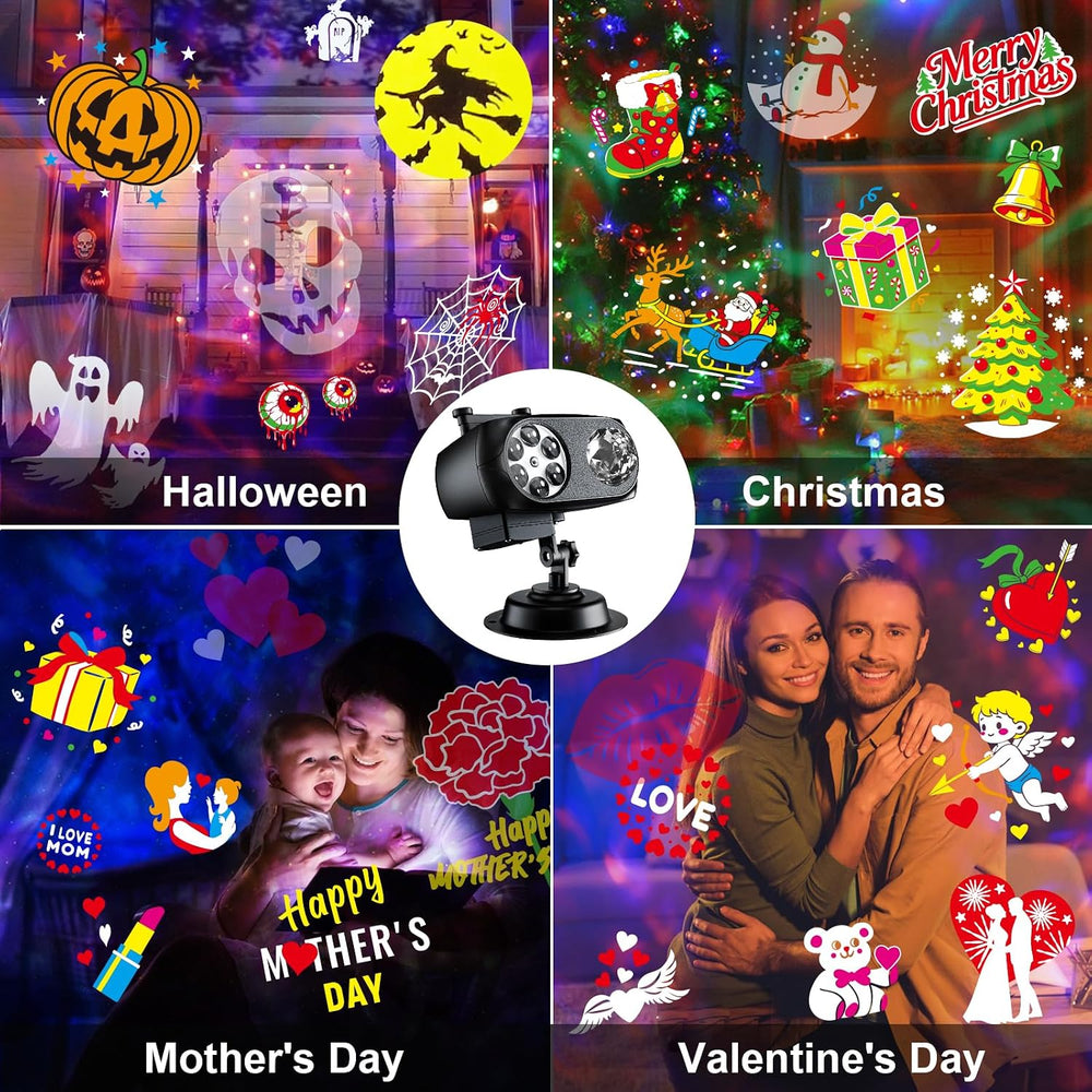 2026 Upgraded Halloween Projector, 8 Patterns (Ocean Wave & Patterns),8 T...