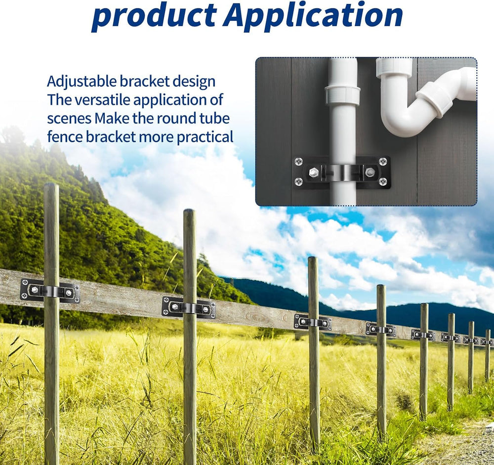 Colinktool Steel 2 Wood Fence Bracket,Chain Link Wood Adapter-24Pack