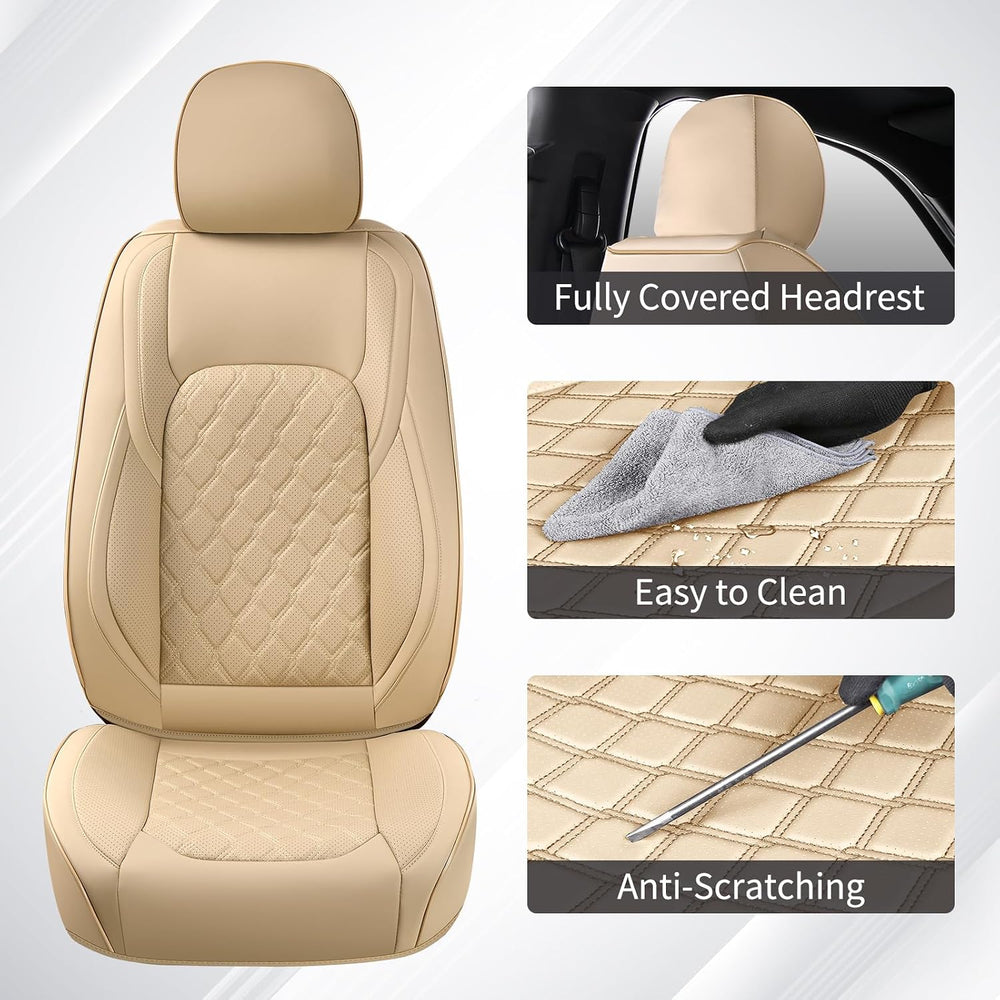 Huidasource F250 Front Seat Covers, 360° Full Coverage Leather Car Seat Prote...