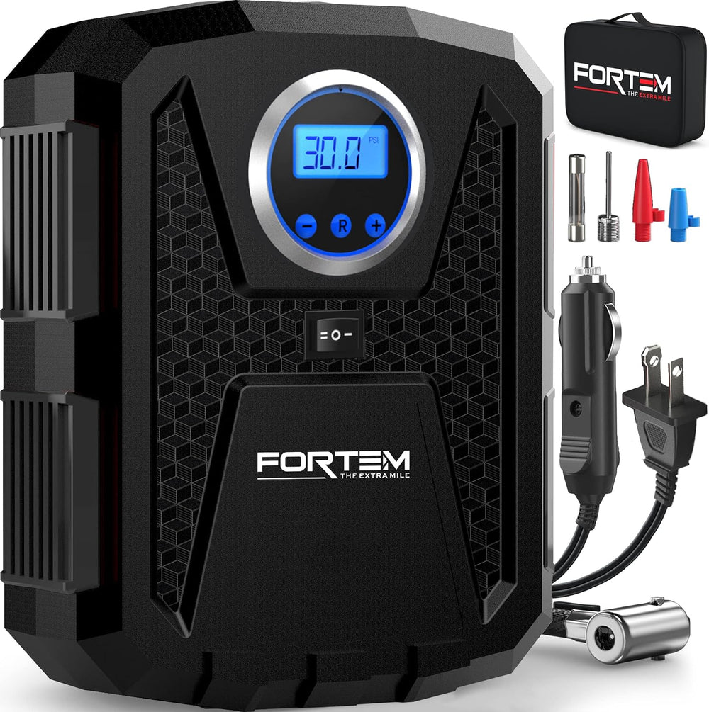 FORTEM Tire Inflator Portable Air Compressor - Air Pump for Tires & Bikes
