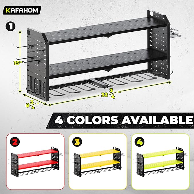 KAFAHOM Power Tool Organizer，Large 8 Drill Holder Wall Mount