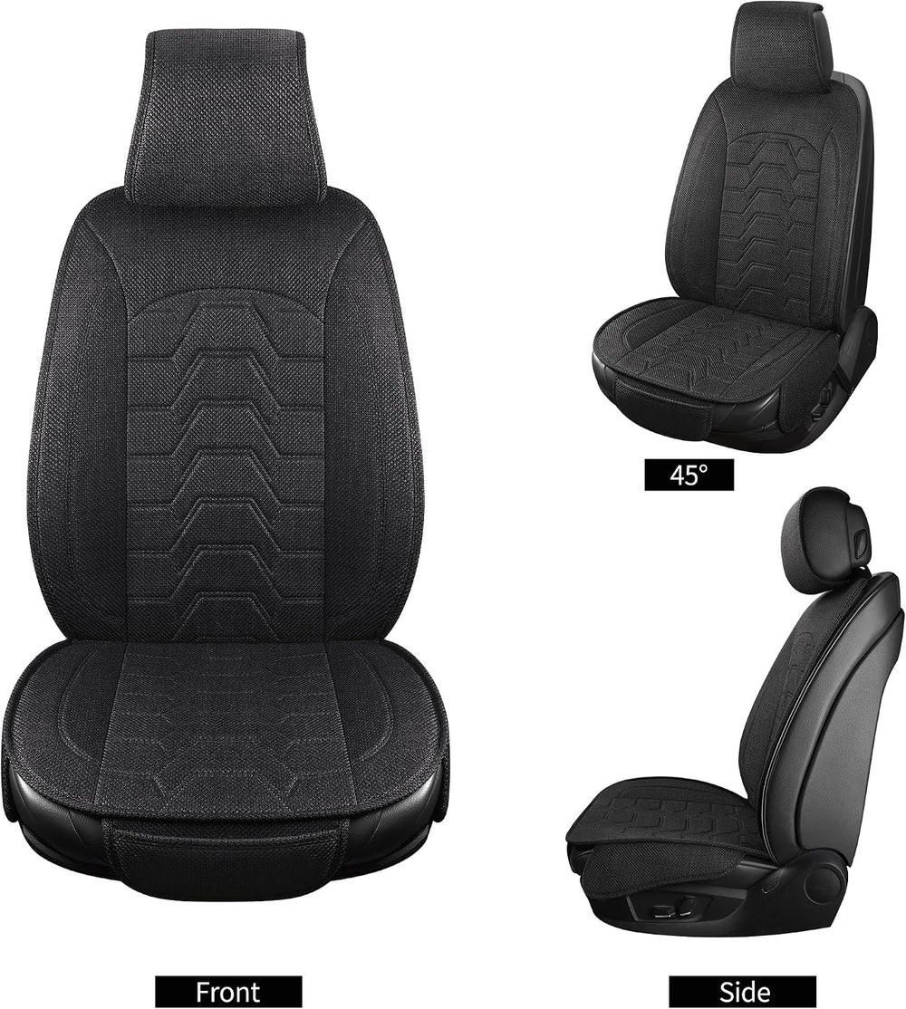 Linen Front Car Seat Covers Cloth Fabric Automotive Seat Protectors
