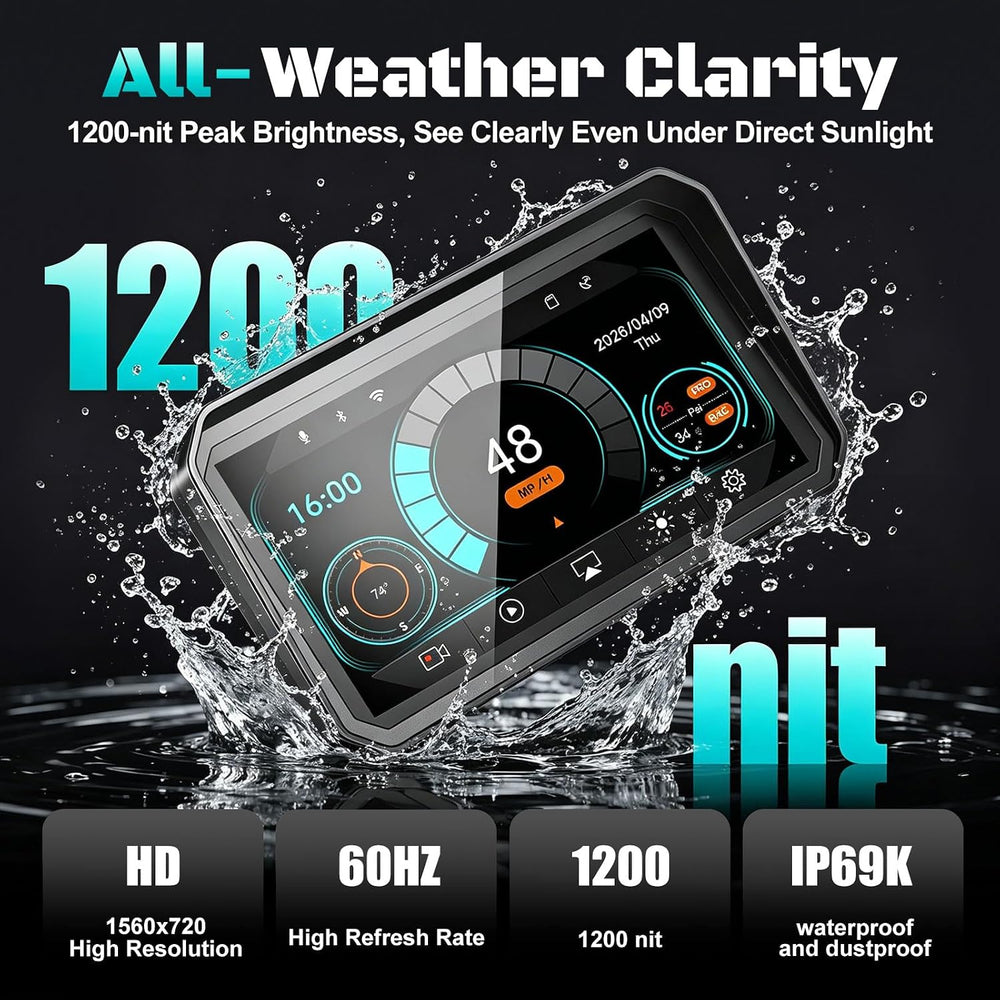 2026 LBW 6" Portable Motorcycle CarPlay GPS(Includes 128G SD), with Wire...