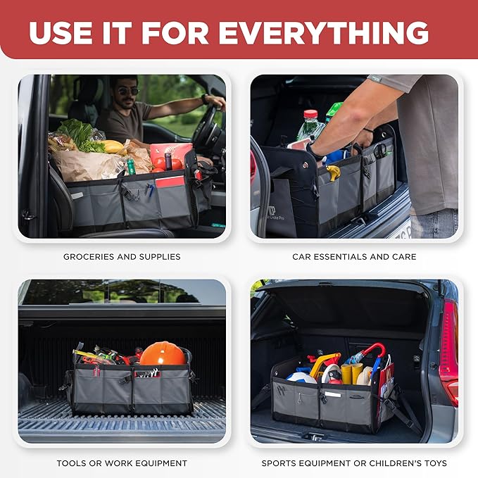 TRUNKCRATEPRO Trunk Organizer For Car, Truck | Premium Adjustable Multi