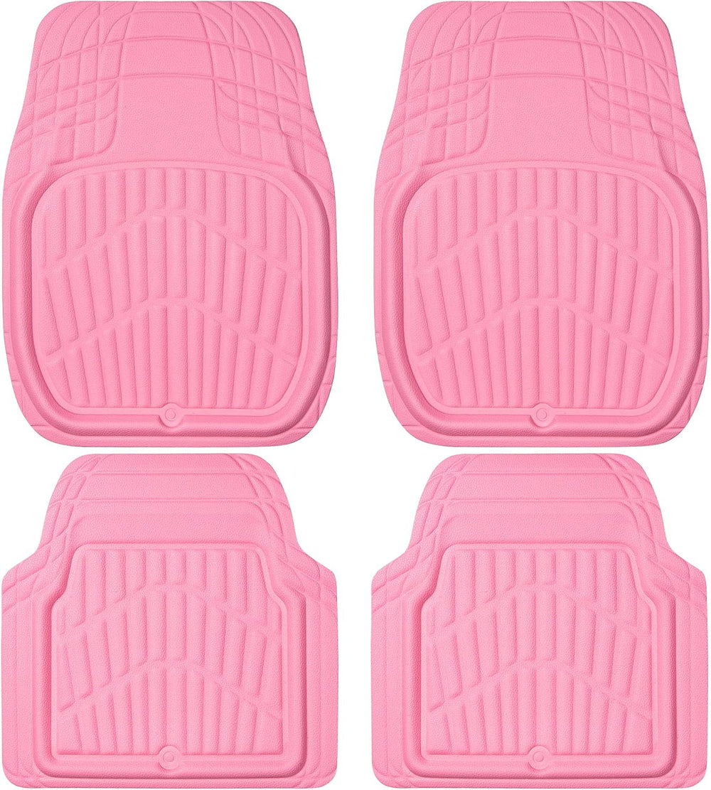 CAR PASS 4 Piece Leather Car Floor Mats -3D Cute Girly Waterproof All Weather...