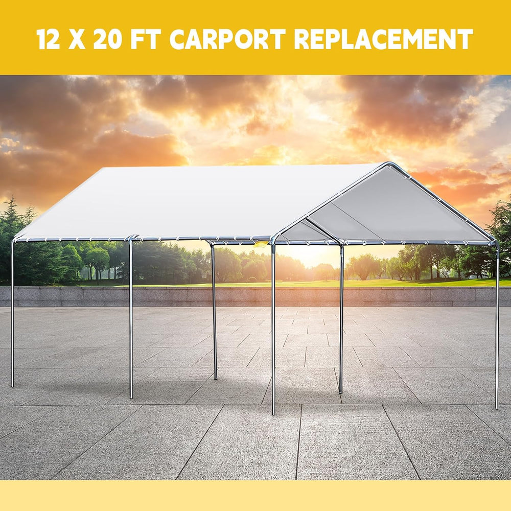 12 x 20 ft Heavy Duty Carport Canopy Waterproof Garage Car Shelter Tarp Tent ...