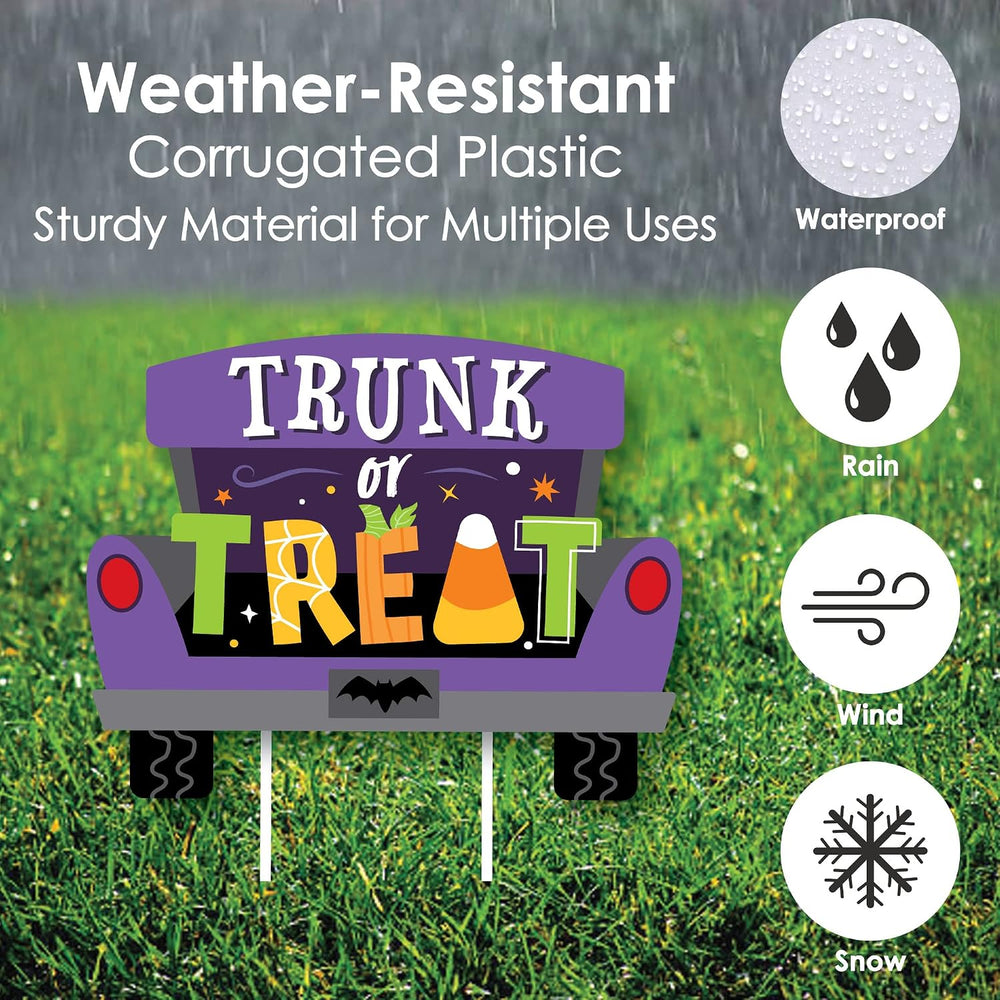 Big Dot of Happiness Trunk or Treat - Cat Pumpkin Trunk Lawn Decorations - Ou...