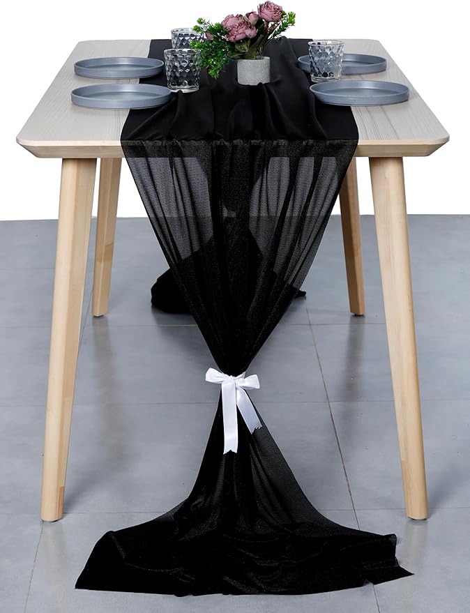 MDS Halloween Chiffon Table Runner - 10 Pack, 29 x 120 Inches, 10ft Each - Sh...