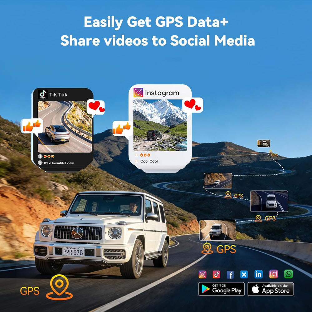 4K 360° 4 Channel Dash Cam Front and Rear Left Right with GPS