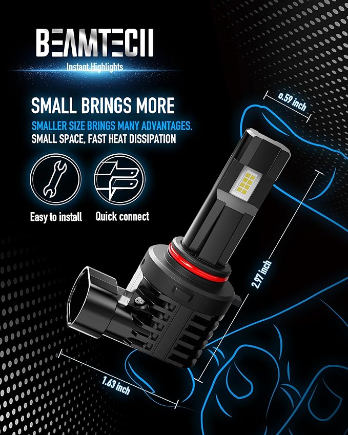 BEAMTECH 9005 Fog Light Bulb, HB3 Fog Bulb 6500K Fog Light or ATV UTV Off Roa...