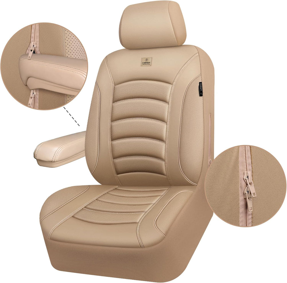 CAR PASS 3D Foam PU Leather Car Seat Covers, Universal Seat Covers Front 2 fo...
